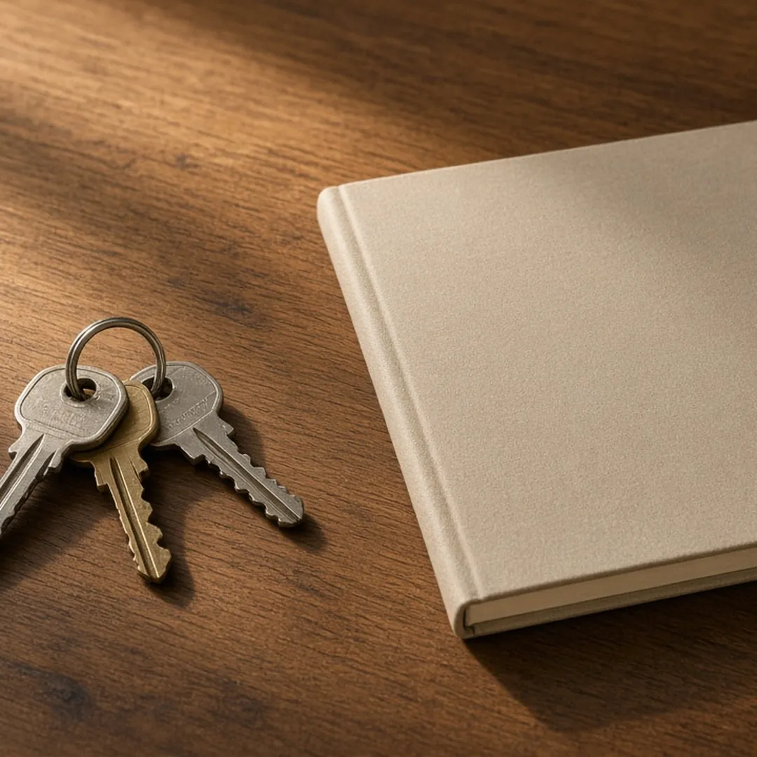 House keys on a table